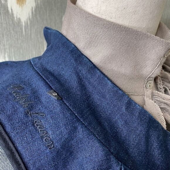 Ralph Lauren Indigo Blue Cropped Naval Officers Jacket - Picture 2 of 16